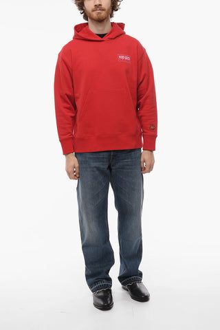 Brushed Cotton Hoodie with Printed Logo