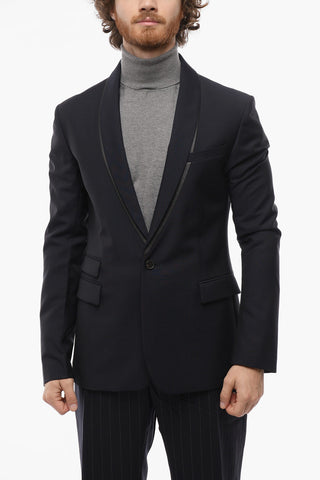 MCQ Multipocket Wool Blend Blazer with Shawl Lapel