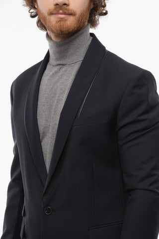 MCQ Multipocket Wool Blend Blazer with Shawl Lapel