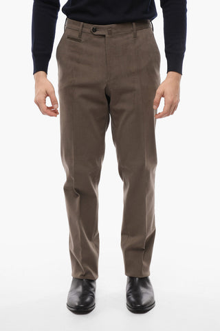 Pantaloni Chino in Cotone Stretch con Vita Regolare