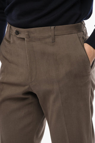 Pantaloni Chino in Cotone Stretch con Vita Regolare