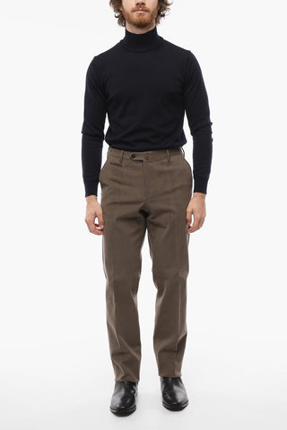 Pantaloni Chino in Cotone Stretch con Vita Regolare