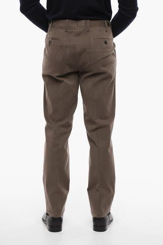 Pantaloni Chino in Cotone Stretch con Vita Regolare