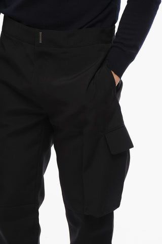 Pantaloni Cargo in Lana Slim Fit