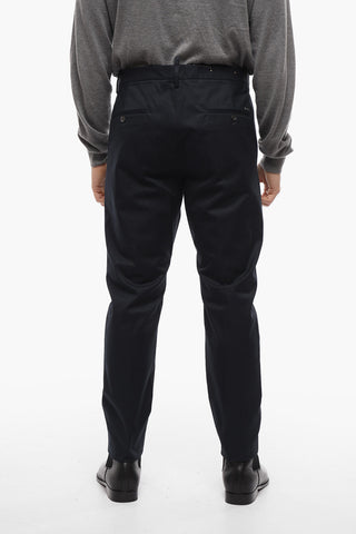 4 Pocket Cool Guy Fit Cotton Pants with Overlock Hem