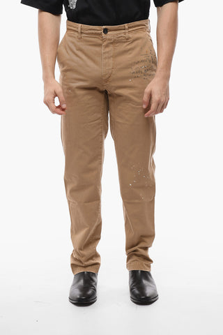 FACETASM Pantaloni Chino in Cotone con Stampa