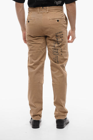 FACETASM Pantaloni Chino in Cotone con Stampa