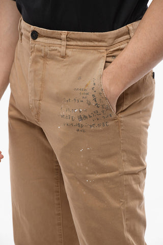 FACETASM Pantaloni Chino in Cotone con Stampa