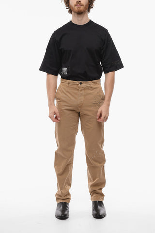 FACETASM Pantaloni Chino in Cotone con Stampa