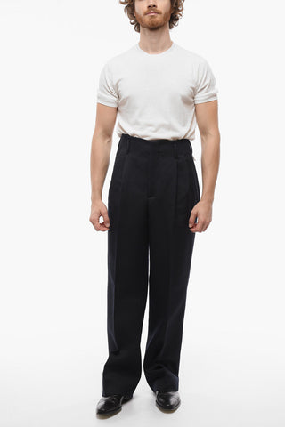 Double-pleated baggy Pants with Belt Loops