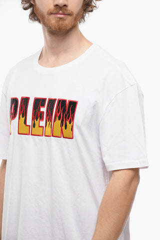 COUTURE SS FLAME Crew-neck T-shirt with Embroidered logo
