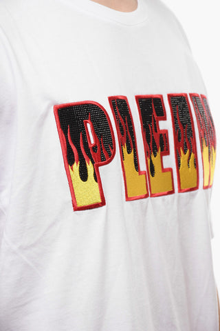 COUTURE SS FLAME Crew-neck T-shirt with Embroidered logo