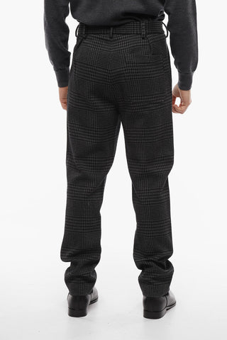 2-2 Prince of Wales Motif Mid-Rise Waist Single Pleat Pants
