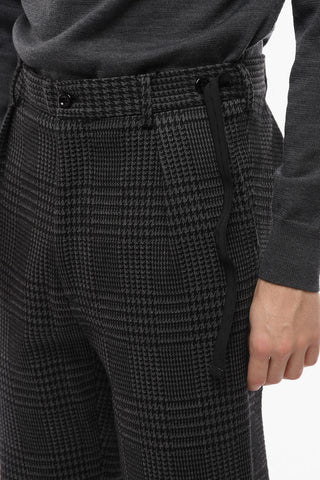 2-2 Prince of Wales Motif Mid-Rise Waist Single Pleat Pants