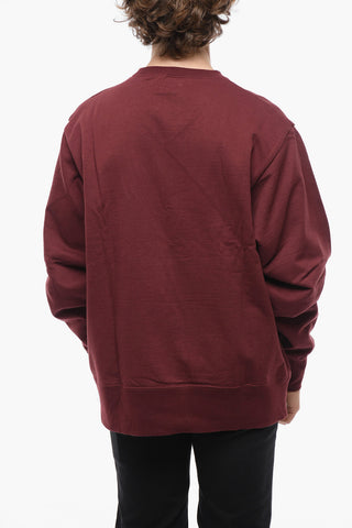 Brushed Cotton Crew-neck Sweatshirt with Printed Logo