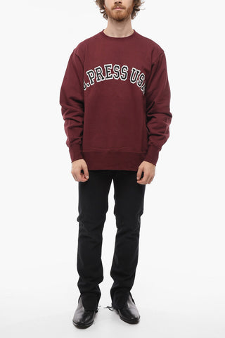 Brushed Cotton Crew-neck Sweatshirt with Printed Logo