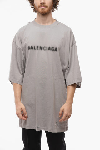 UNIFIT Blurred Logo Crew-neck T-shirt with Cut-out Details