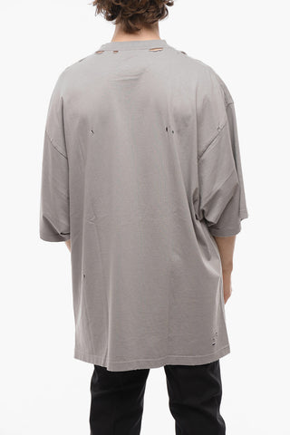 UNIFIT Blurred Logo Crew-neck T-shirt with Cut-out Details