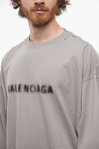 UNIFIT Blurred Logo Crew-neck T-shirt with Cut-out Details