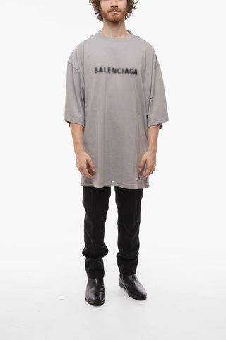 UNIFIT Blurred Logo Crew-neck T-shirt with Cut-out Details