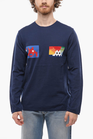 SHIRT Maglia Girocollo in Lana con Ricami