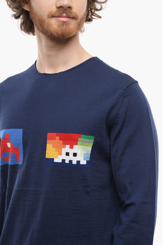 SHIRT Maglia Girocollo in Lana con Ricami