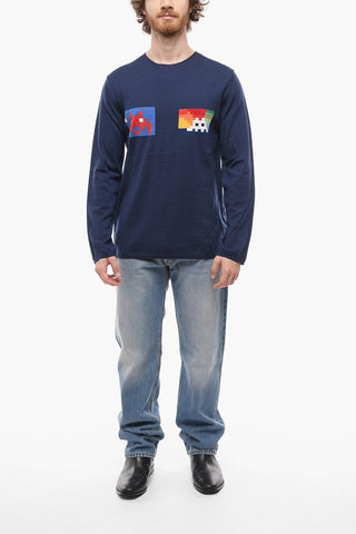 SHIRT Maglia Girocollo in Lana con Ricami