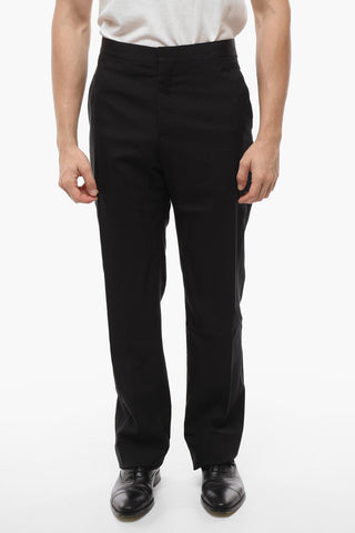 TAILORING Wool Tuxedo Pants with Flush Pockets