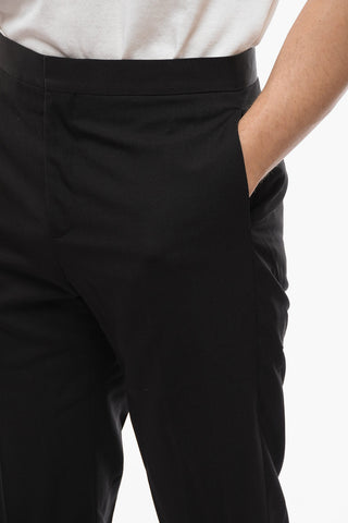 TAILORING Wool Tuxedo Pants with Flush Pockets