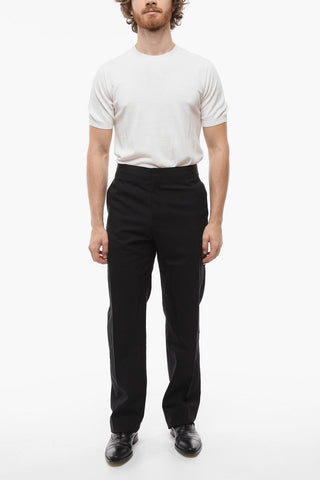 TAILORING Wool Tuxedo Pants with Flush Pockets