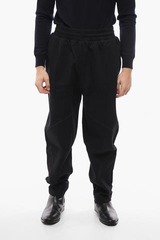 Cotton Stretch Joggers With Logo Button