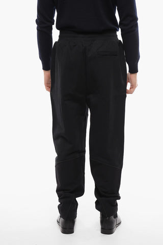 Cotton Stretch Joggers With Logo Button
