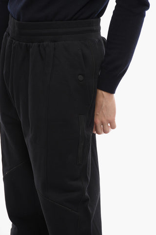 Cotton Stretch Joggers With Logo Button