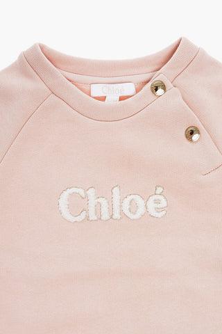 Fleeced Cotton Crew-neck Sweatshirt with Golden Buttons