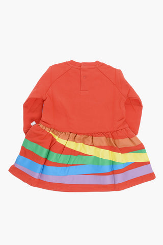 Multicolor Striped Long Sleeve Crew-neck Dress