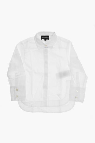 EMPORIO Solid Color Shirt with Side Slits