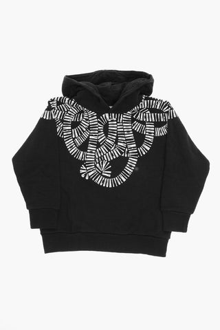 Solid Color Hoodie with Contrasting Print