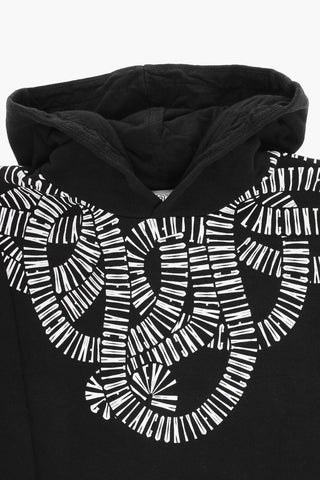 Solid Color Hoodie with Contrasting Print