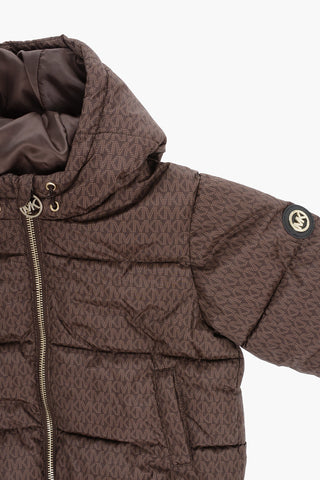 MICHAEL Padded Jacket with Hood and All-Over Logo