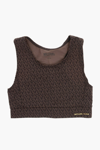 MICHAEL All-Over Logo Printed Crop Top
