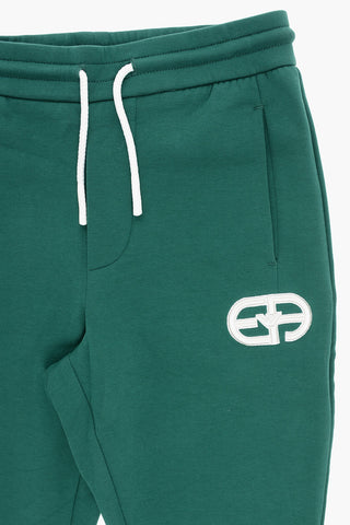 EMPORIO Solid Color Joggers with Embossed Logo
