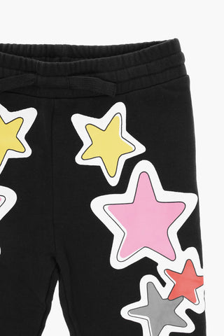 Fleeced Cotton Joggers with Printed Stars