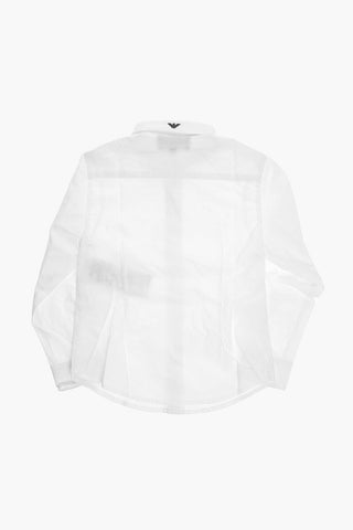 EMPORIO Cotton Poplin Shirt with Embroidery on the Collar