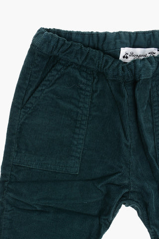 Pantaloni in Velluto a Coste con Elastico in Vita