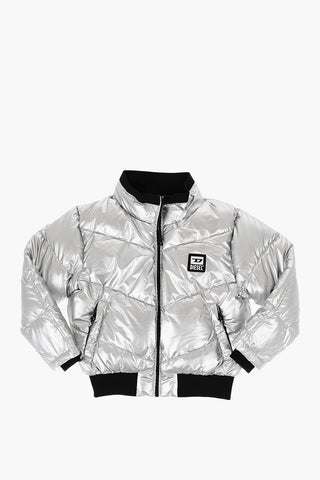 RED TAG Silver Effect JARGE Padded Jacket with Patch Logo