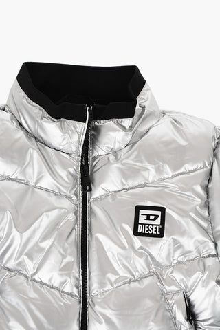 RED TAG Silver Effect JARGE Padded Jacket with Patch Logo