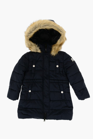 RED TAG Silver-Buttons JPARK Padded Jacket with Faux Fur