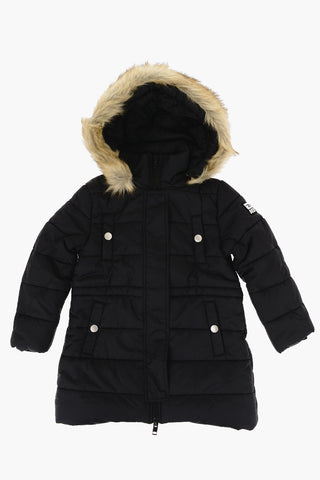 RED TAG Silver-Buttons JPARK Padded Jacket with Faux Fur