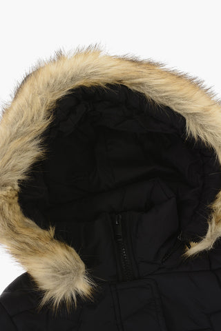 RED TAG Silver-Buttons JPARK Padded Jacket with Faux Fur
