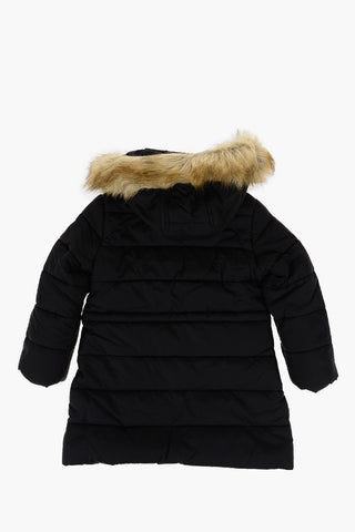 RED TAG Silver-Buttons JPARK Padded Jacket with Faux Fur